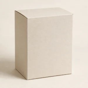 AI concept: plain ivory upright folding carton, catalog view.