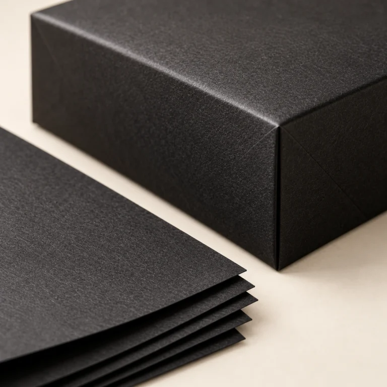 AI-generated black kraft paper concept, close detail view.