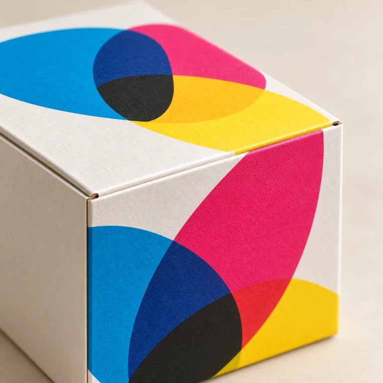 AI-generated cmyk printing concept, close detail view.