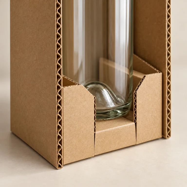 AI-generated corrugated inserts concept, close detail view.