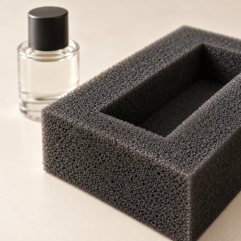 AI-generated pu foam inserts concept, close detail view.